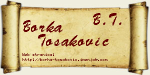Borka Tošaković vizit kartica